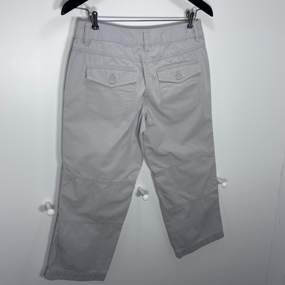 Loft Women's Gray Capri Cargo Pants Original Size 2 Cotton - Picture 4 of 6
